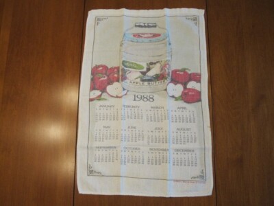 VINTAGE LINEN 1988 KITCHEN CALENDAR TOWEL HEINZ APPLE BUTTER