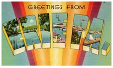 Vintage Greetings From Erie Pa. Pennsylvania Postcard - P38