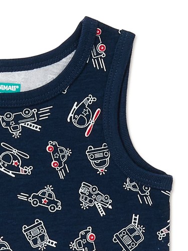 Garanimals Baby Boys Navy Trucks Tank Top Bodysuit Size 18 Months - 第 3/3 張圖片