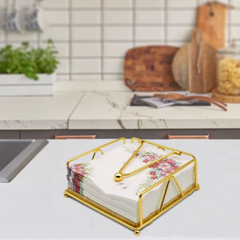 Iron Napkin Holder Gold Holders for Paper Standing Napkin Dispenser