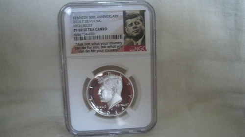 2014-P SILVER PROOF HIGH RELIEF KENNEDY HALF DOLLAR NGC PF69 ULTRA CAMEO