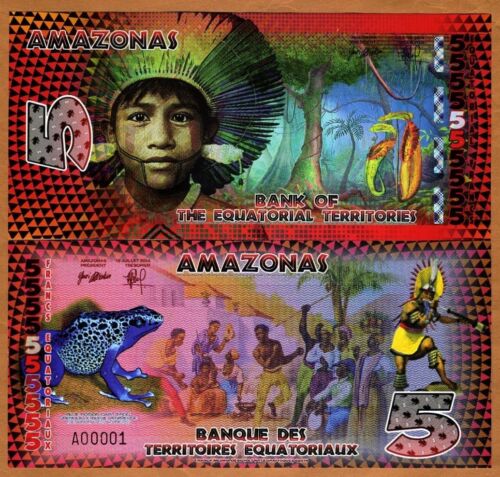 Territorios Ecuatoriales, Amazonas (Brasil), 5 francos E, POLÍMERO, 2014, UNC - Imagen 1 de 1