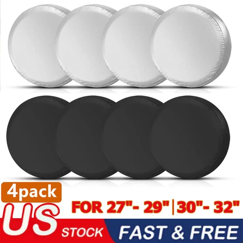 4PCS Waterproof Tire Covers Set Of 4 Wheel&Tyre RV Trailer Camper Sun Protector