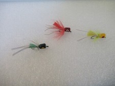 6 Fly Fishing Panfish Poppers With Legs Flies Bugs Pan fish Bluegill Bass Choose