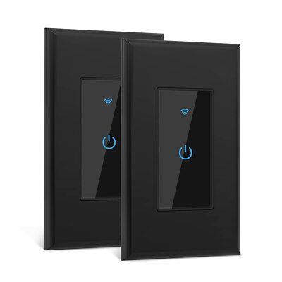 2 Pack WiFi Smart Switch Smart Light Switch Remote Control Alexa & Google Home