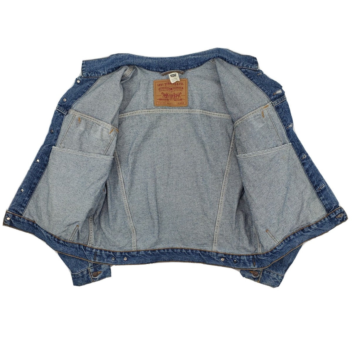 Vintage 90s Levis Blue Denim Jean Trucker Jacket Type 3