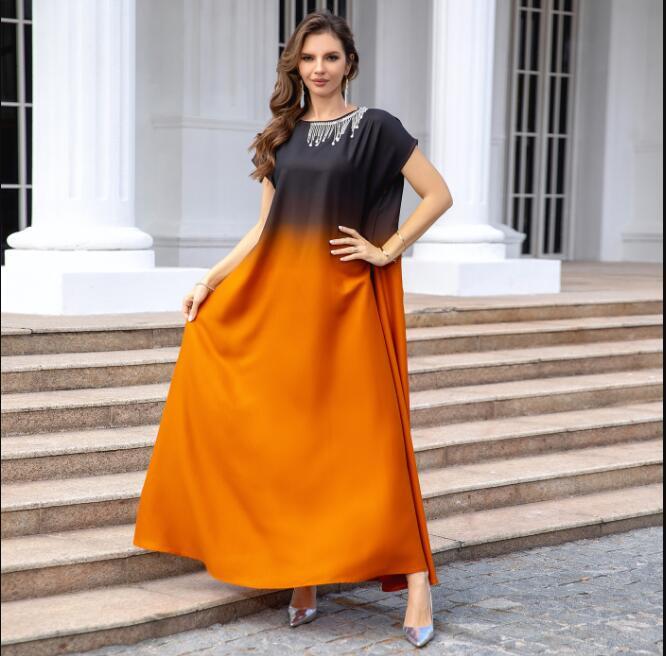 moroccan formal dress Moroccan Caftan Evening Dresses Satin A Line Sleeves Elegant Long Even –  Siaoryne main image 0