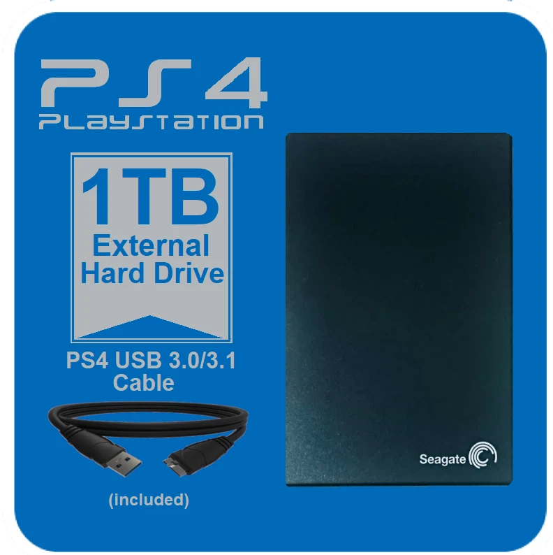 Unidad de Juego USB 3.0 PS4 Preformateada Disco Duro Externo PS4 Delgado, Pro y OG Foto 2 de 4
