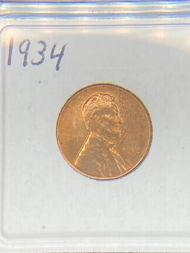 1934 p Lincoln Cent * BU UNC * RD RED * Actual Coin * FREE SHIPPING