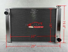 3 Row Universal Crossflow Aluminum Radiator for Chevy Configuration 24" 18" core
