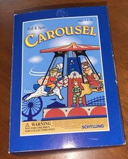 Schylling Pull  Spin Carousel Tin Toy Collectible w Box - Works Great See Video