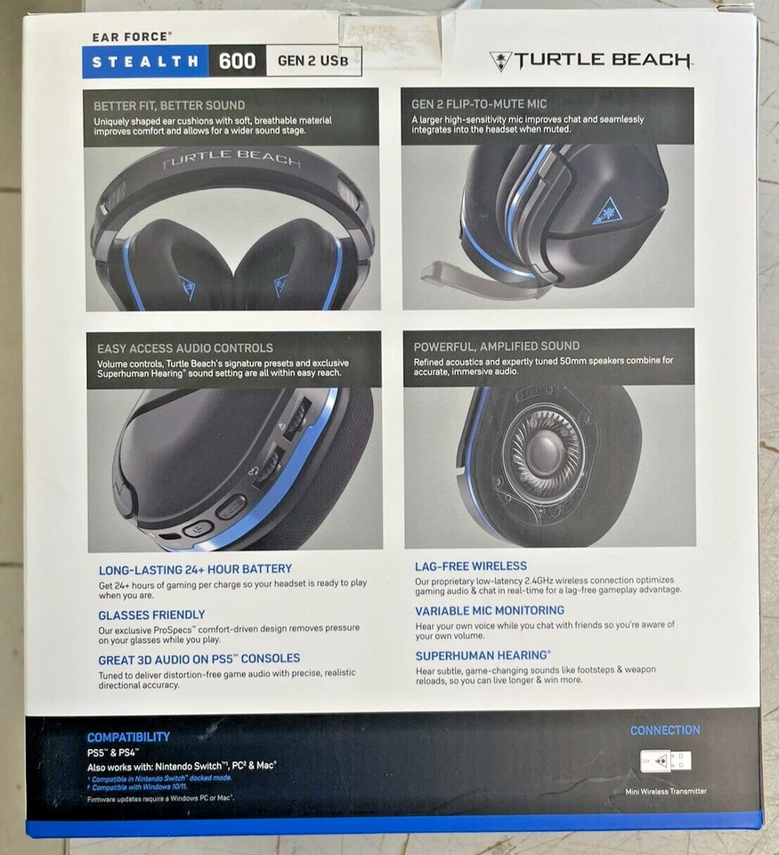 TURTLE BEACH Stealth 600 Gen 2 Black Wireless Gaming Headset PS5 &PS4. Real Unit - image 3 of 3
