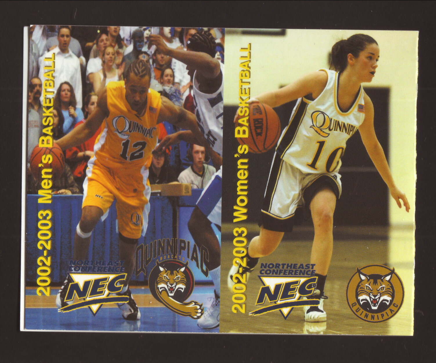 Quinnipiac Bobcats200203 Hockey & Basketball Pocket Schedule eBay