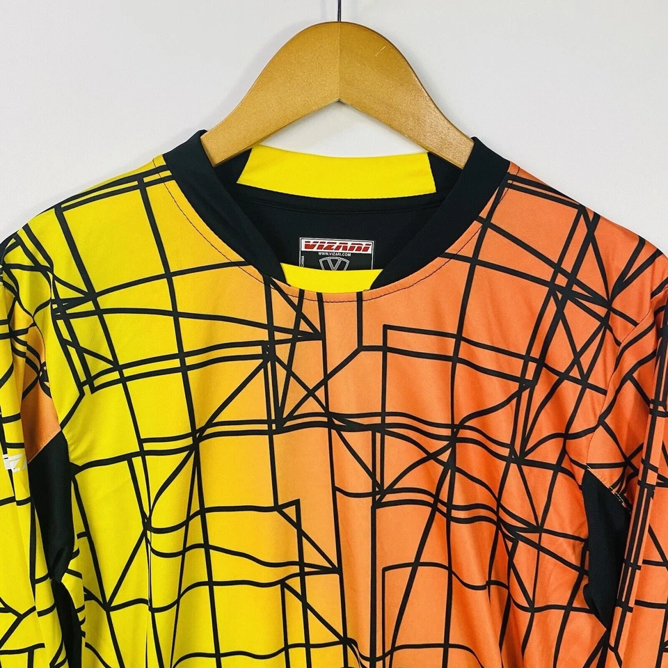 Camiseta de portero Vizari para hombre talla adulto pequeña amarilla naranja camiseta de fútbol Foto 3 de 4
