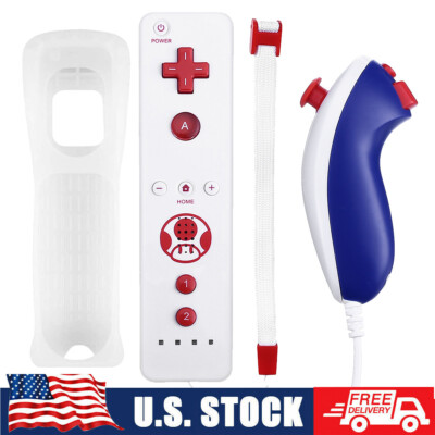 2 in 1 Built in Motion Plus Remote Controller+ Nunchuck For Nintendo Wii & Wii U