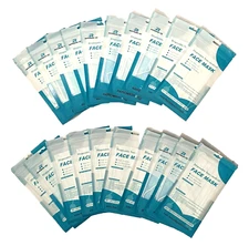 NEW 20 SEALED PACKS OF FACE MASK INDIVIDUALLY WRAPPED DISPOSABLE