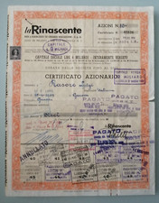 LA RINASCENTE - CERTIFICATO AZIONARIO 1959