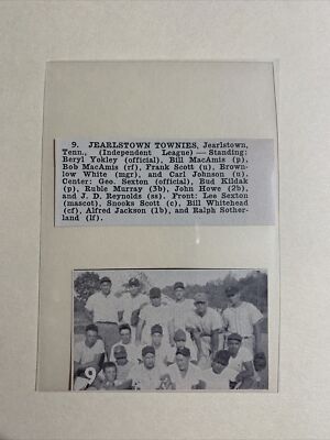 Jearlstown Townies Tennessee Independent League 1953 Baseball Team Picture