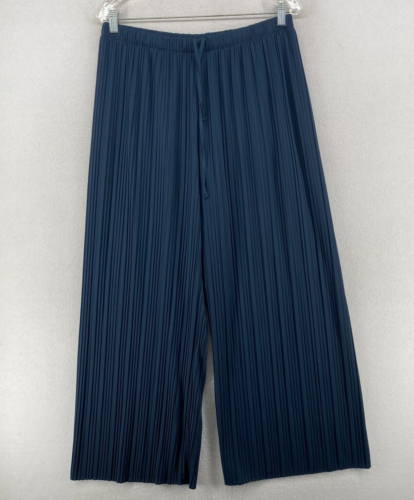 UNIQLO Pants Womens XL Pleated Wide Leg Lounge High Waist Elastic Waist Blue