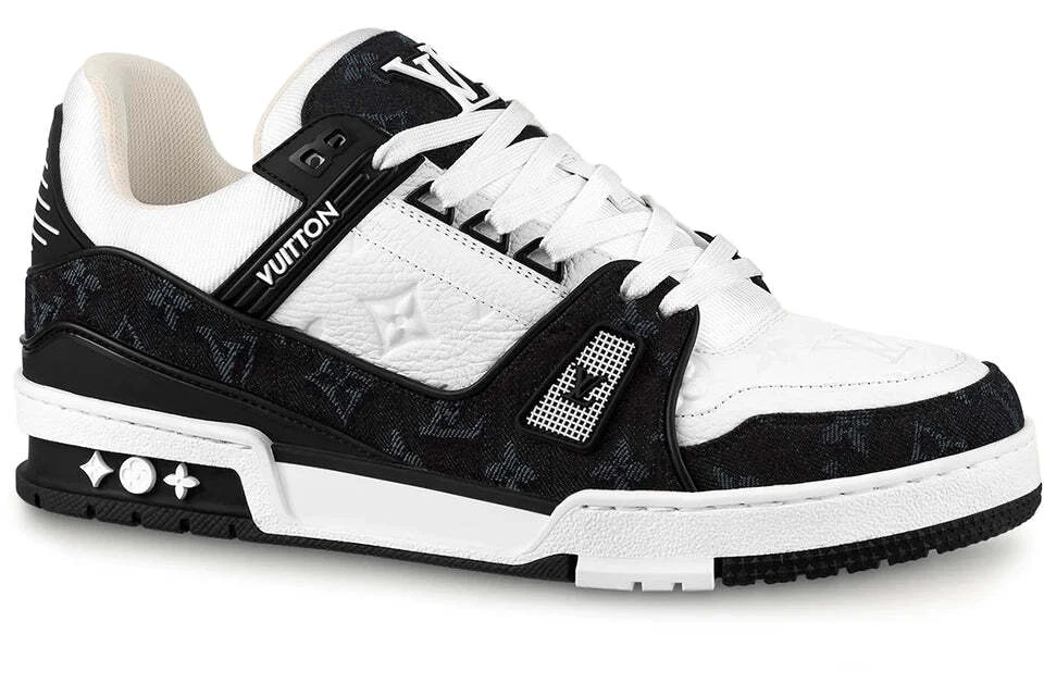 Louis Vuitton LV Trainer Monogram Denim White Black