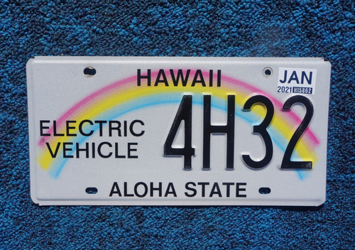 2021 Hawaii ELECTRIC VEHICLE License Plate