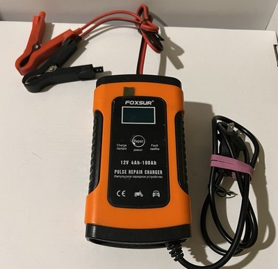 Foxsur 12V 5A Car Battery Charger LCD Full Auto Pulse Repair Motocycle  Tested