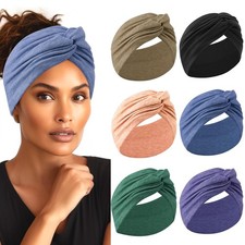 Extra Wide Headbands for Women, 7'' Large Cotton 7" Wide, C1-6Pcs