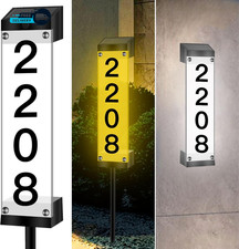 Solar House Numbers for Outside Lighted Solar Address Sign Plaque