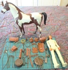Marx Johnny West Geronimo #14 w 30/32 Accessories and Horse  Cherokee, Eagle