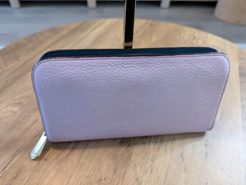 Dior Pink Grained Calfskin Diorissimo Voyageur Long Wallet