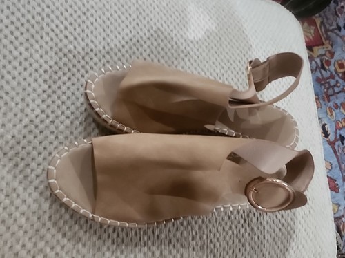 Catherine Malandrino Bone Suede Slingback Espadrille Wedge Sandals Sz 10 Cirkley - Picture 14 of 16