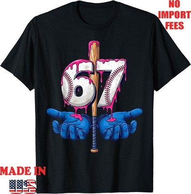 Baseball 67 Six Seven Funny Gen Alpha Meme Drip T-Shirt, Kid Adult Tee