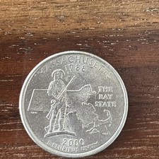 2000 P Massachusetts 25c Circulated VGC Coin *Will remove soon if not sold*