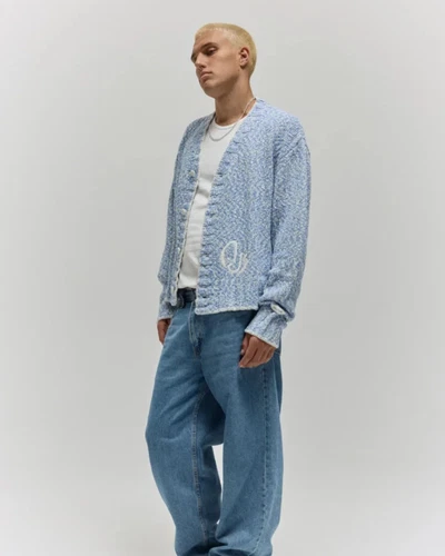 Porter James Sports Boxed Knit - Blue Melange Whip Stitch Cardigan. New. Size L. - product listing photo