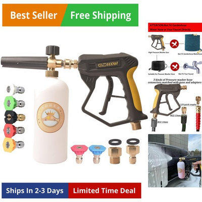 #ad X 887 High Pressure Washer Gun with Foam Cannon 2 Adapter 7 Pressure Washer N... $64.00