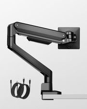 monTEK Deluxe Aluminum Monitor Arm with USB A/C for 17 to 40 Inch Curved Scre...