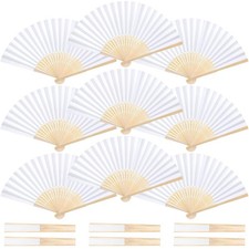 White Paper Fans 15 Pcs, Bridal Shower Decor, Handheld Party Favors