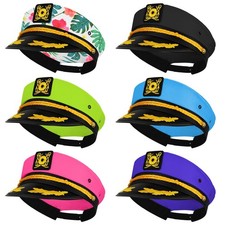 Captain Hat for Men Women Adjustable Sailor Hats 6 Pack Boat Cruise Yacht Roc...