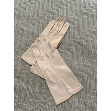 Vintage cream cotton wrist length gloves size 6.5