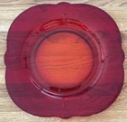 1930s Elegant Paden City Ruby Red Depression Glass Crow’s Foot 9 3/8” Plate