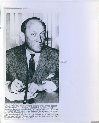1961 Athens Greece Samuel Berger American Embassy Wirephoto Vintage 8x10