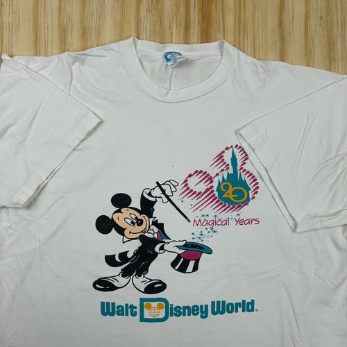 VTG 90s WALT DISNEY WORLD 20 MAGICAL YEARS T-Shirt FITS L/XL mickey mouse soft - Image 1