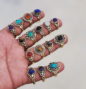 Authentic Assorted Gemstone Gold Plated Handmade Rings For Women Jewelry