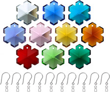 10pcs Crystal Suncatcher Prism 30mm Multicolor Hanging Crystals Glass Snowfla...