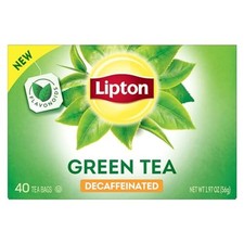 Lipton Green Tea, Decaffeinated, Tea Bags 40 Count Box