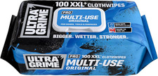 UltraGrime PRO 100 XL Multiuse Cleaning Wipes Heavy Duty Tough Wet Cloths