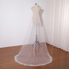 Handmade Wedding Veil with Delicate Sequined Flowers Luxurious Wedding Veil