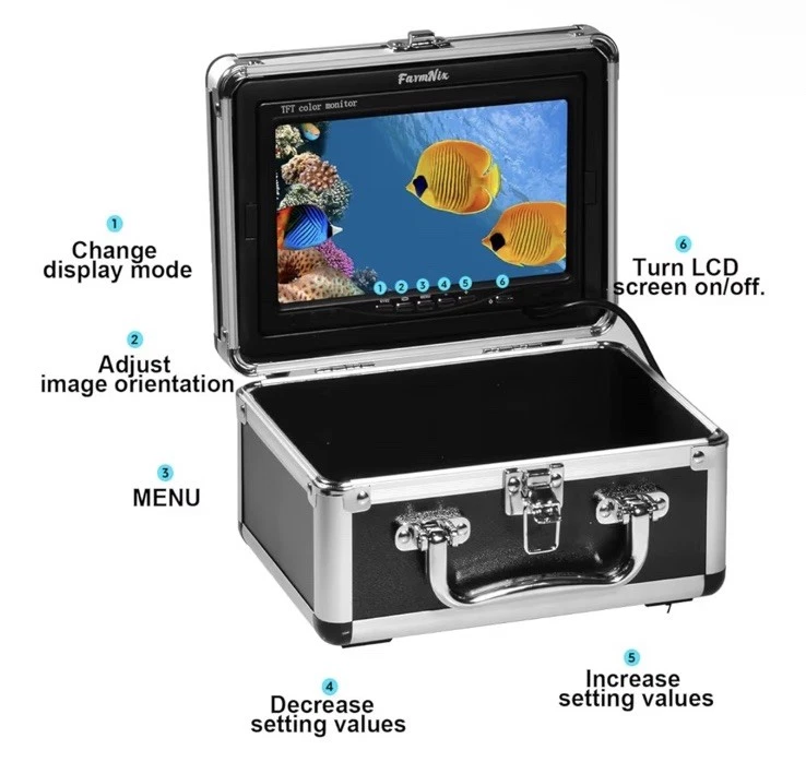 Cámara de pesca en hielo submarina 1200TVL HD con monitor de 7 pulgadas, cable de 98 pies/30 M Foto 3 de 3