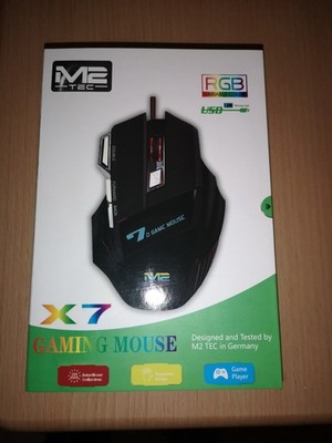 M2 TEC X7 Wired Gaming Mouse Maus Kabel Schwarz 7 Tasten LED RGB Neu PC Laptop