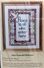 The Creative Circle BEADED CROSS STITCH KIT  Peaceful Welcome   1659 SEALED Vtg